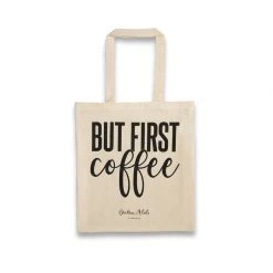 Fashion & Accessories Dritan Alsela But First Coffee Canvas Bag