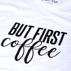 Fashion & Accessories Dritan Alsela But First, Coffee Men Shirt White
