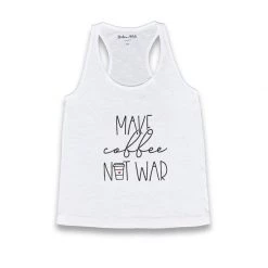 Fashion & Accessories Dritan Alsela Make Coffee Not War Women Tank-Top White